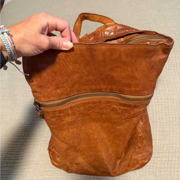 Chic Brown Leather Backpack - Picture 5 of 9